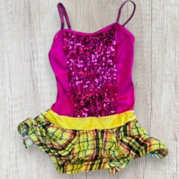 WEISSMAN 11906 Girls Dance Hip Hop Costume Legally Blonde Pink Yellow Plaid MC - Picture 1 of 4